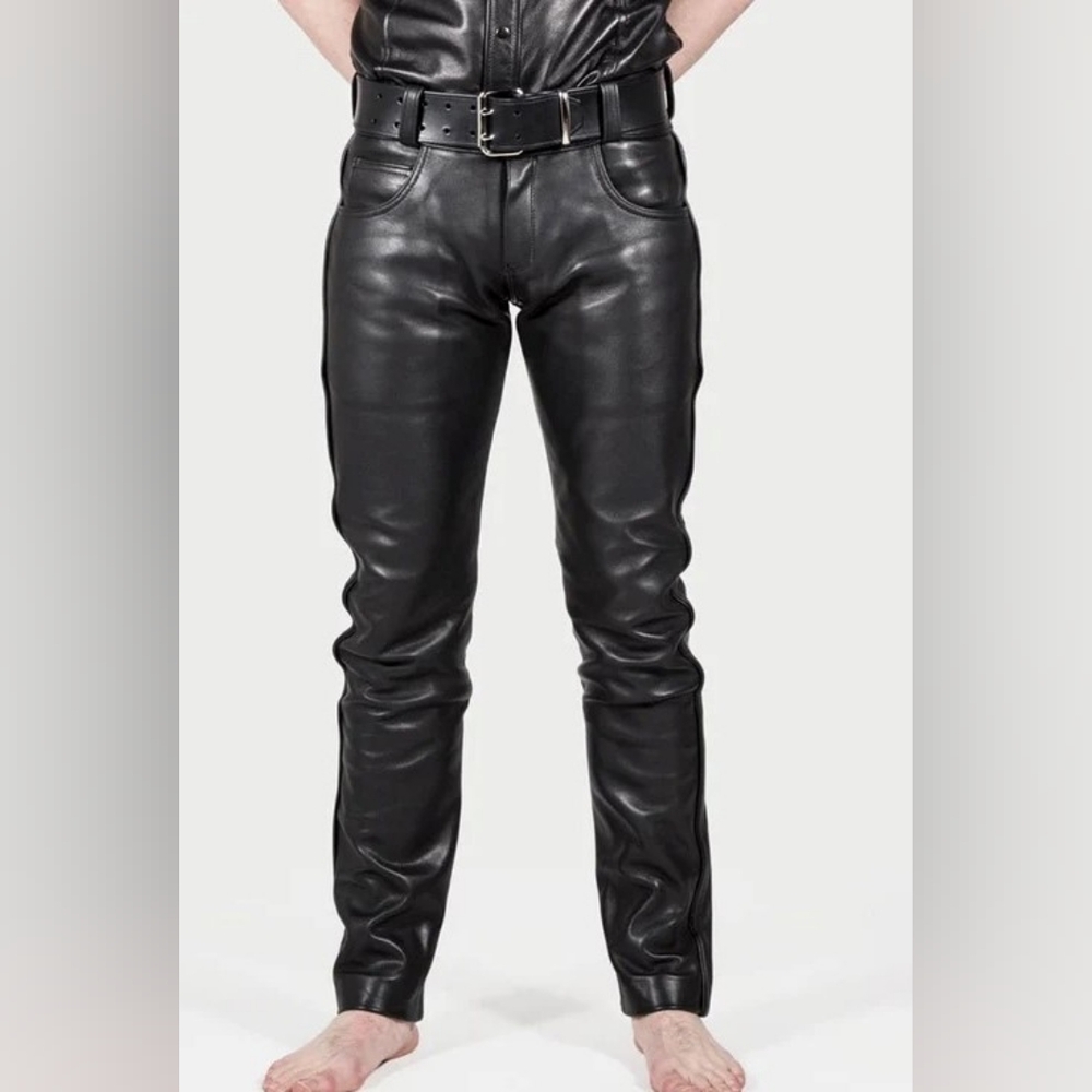 Men's Black Leather Pants